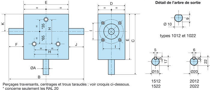 Renvoi d'angle RAL 1512