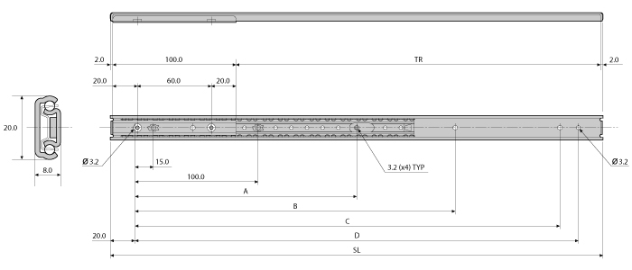 Guidage linéaire GLA 2415
