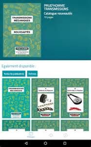 Le catalogue Prud'homme Transmissions sur tablettes et téléphones Le catalogue Prud'homme Transmissions sur tablettes et téléphones