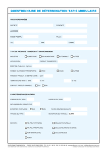 Détermination tapis modulaires