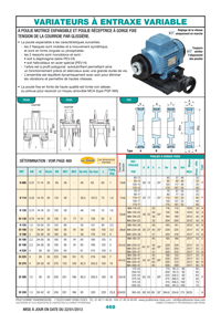 Page 468 : Variateurs à entraxe variable