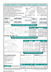 Page 47 : Guides droits et courbes pour chaîne à palette