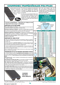 Page 74 : Courroies trapézoÏdales polyflex